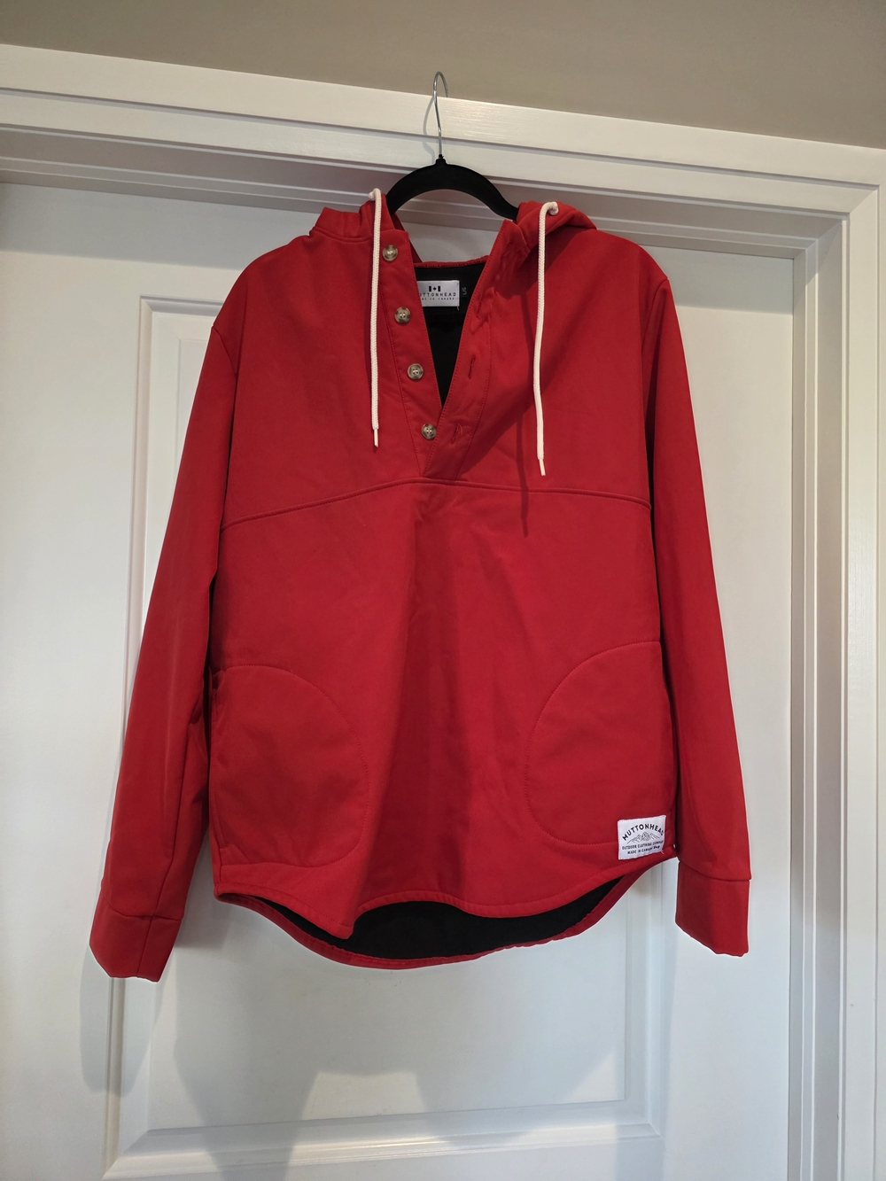Red Hooded Pullover Jacket - Women